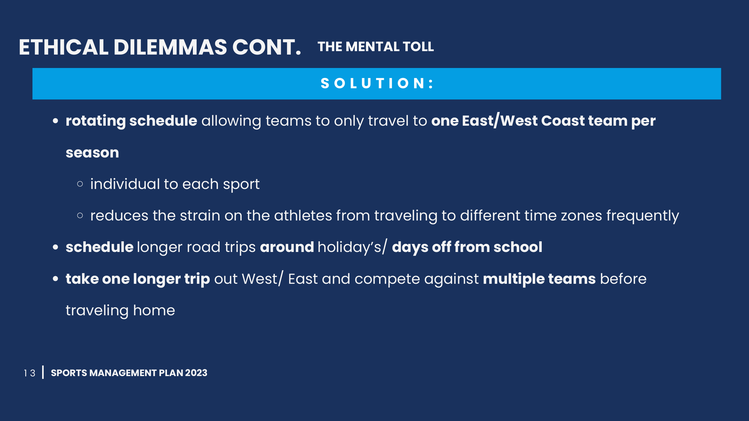 Big Ten proposed scheduling solution slide