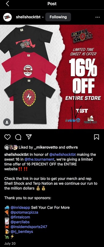 Shell Shock Round of 16 merchandise promotion